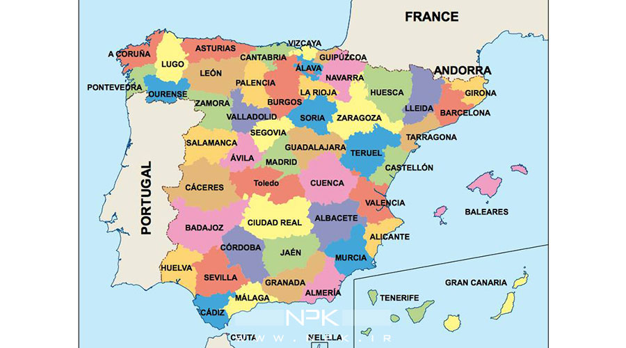 نقشه اسپانیا